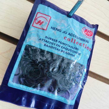 Liga para cabello de hule en bolsa con 200 pz
