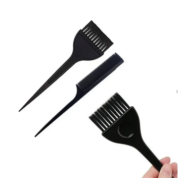 Peine y brocha para tinte en set de 2 pz, negro